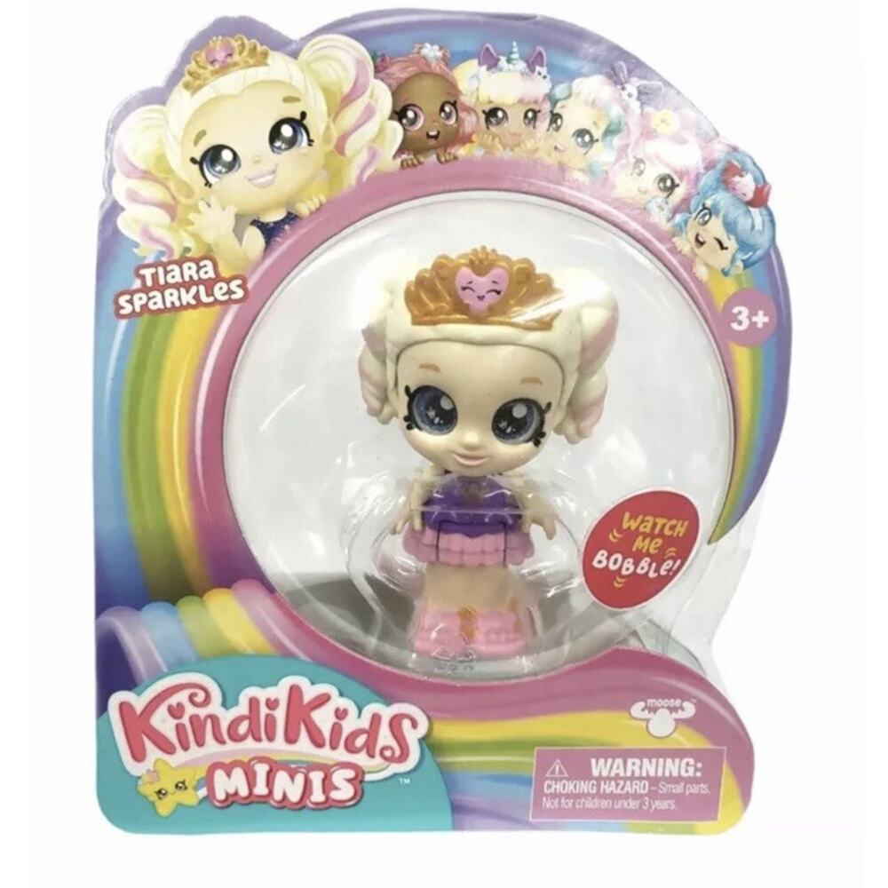 Kindi Kids Minis‎ Bobble Head TIARA SPARKLES Doll 3” Posable Figurine Toy NEW